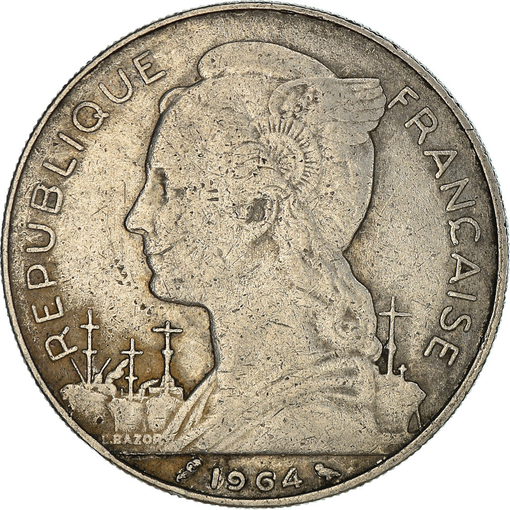 Coin, Réunion, 100 Francs, 1964, EF(40-45), Nickel, KM:13