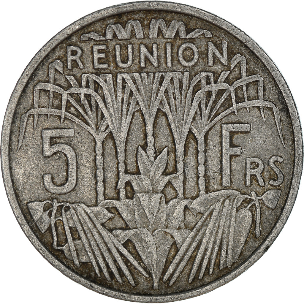Coin, Réunion, 5 Francs, 1955, EF(40-45), Aluminum, KM:9