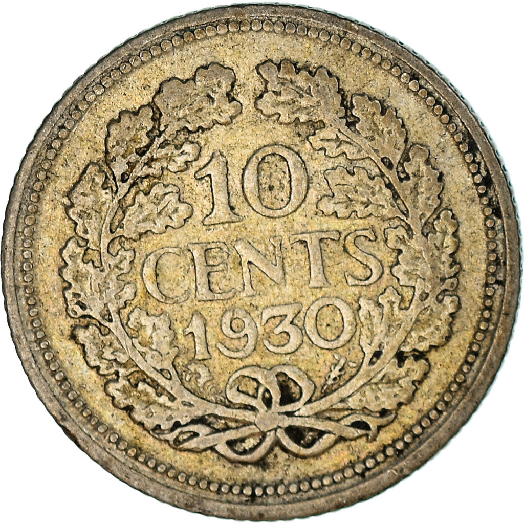 Coin, Netherlands, Wilhelmina I, 10 Cents, 1930, EF(40-45), Silver, KM:163