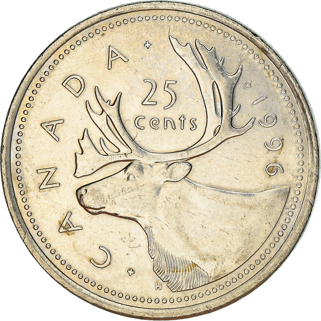 Coin, Canada, Elizabeth II, 25 Cents, 1996, Royal Canadian Mint, Ottawa
