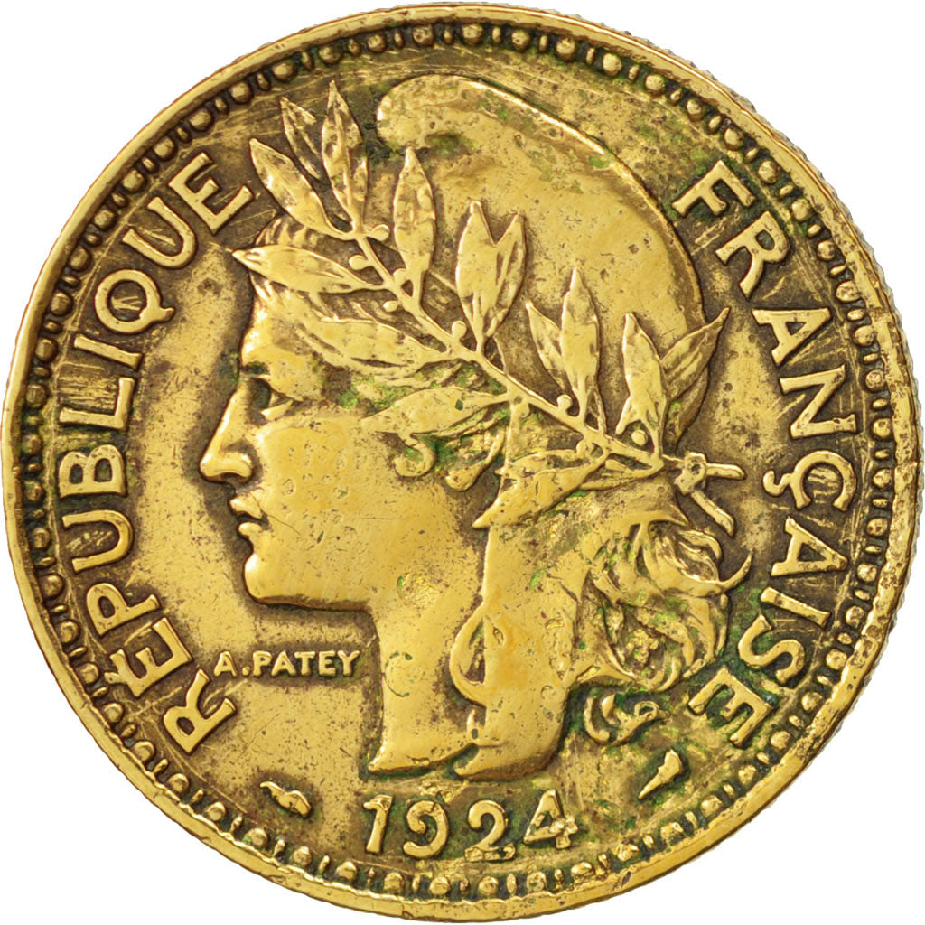 Cameroon, 2 Francs, 1924, Paris, VF(30-35), Aluminum-Bronze, KM:3