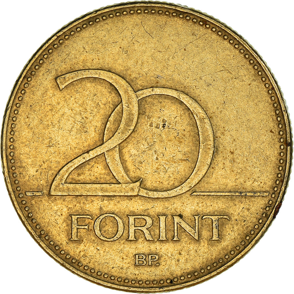Moneta, Ungheria, 20 Forint, 1995, Budapest, MB+, Nichel-ottone, KM:696