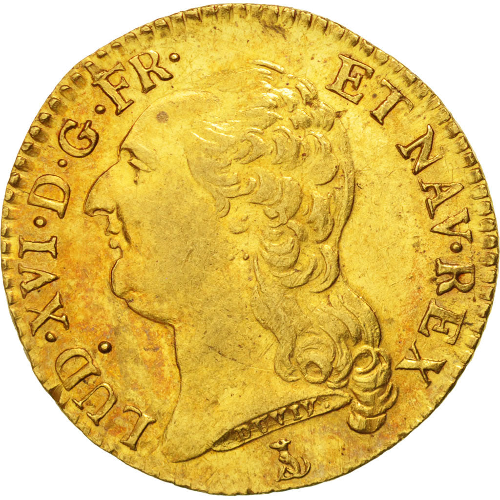 France, Louis XVI, Louis d'or à la tête nue, Louis d'Or, 1786, Nantes, AU