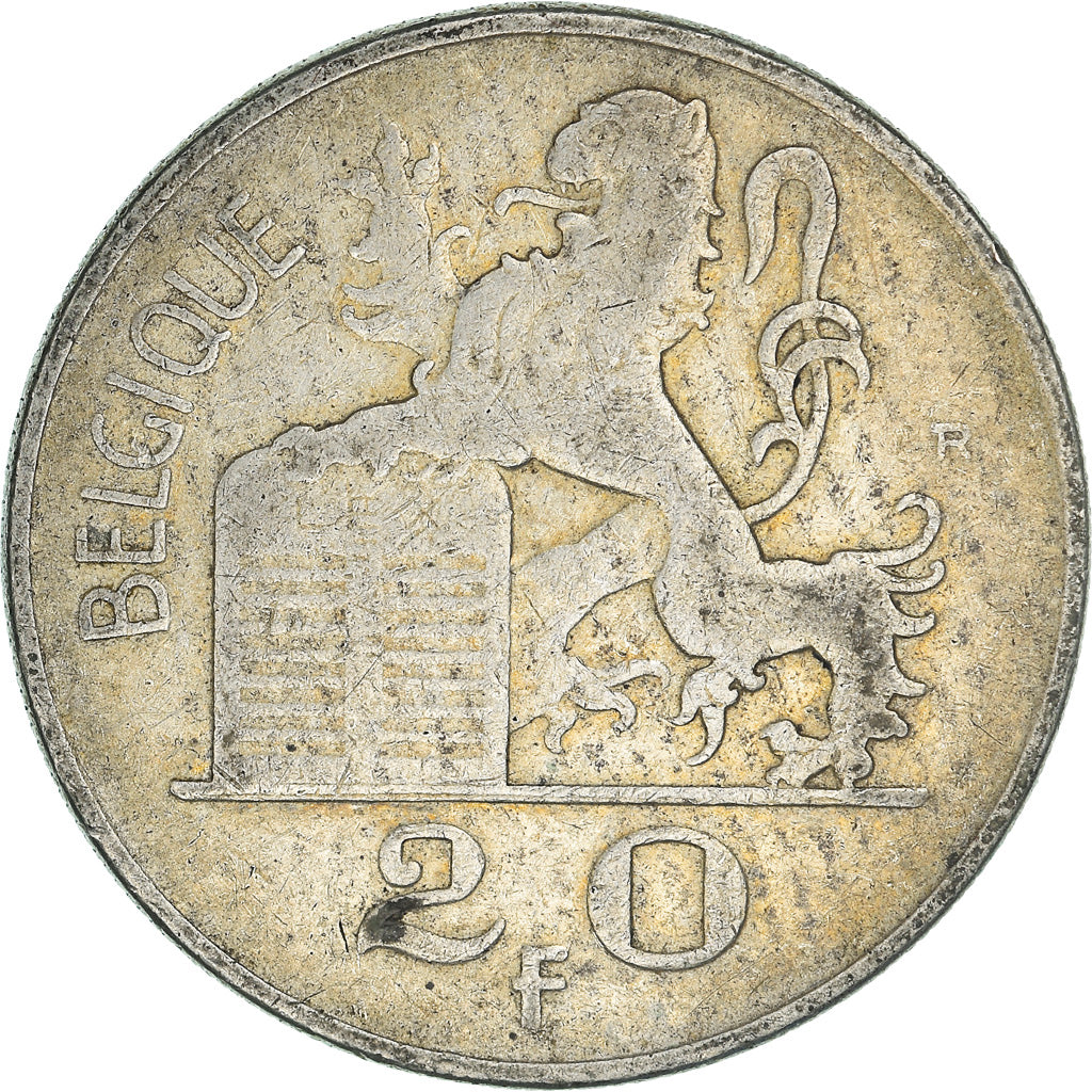Coin, Belgium, 20 Francs, 20 Frank, 1950, VF(30-35), Silver, KM:140.1