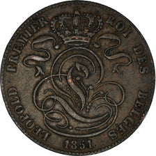Moeda, Bélgica, Leopold I, 5 Centimes, 1851, VF(30-35), Cobre, KM:5.1