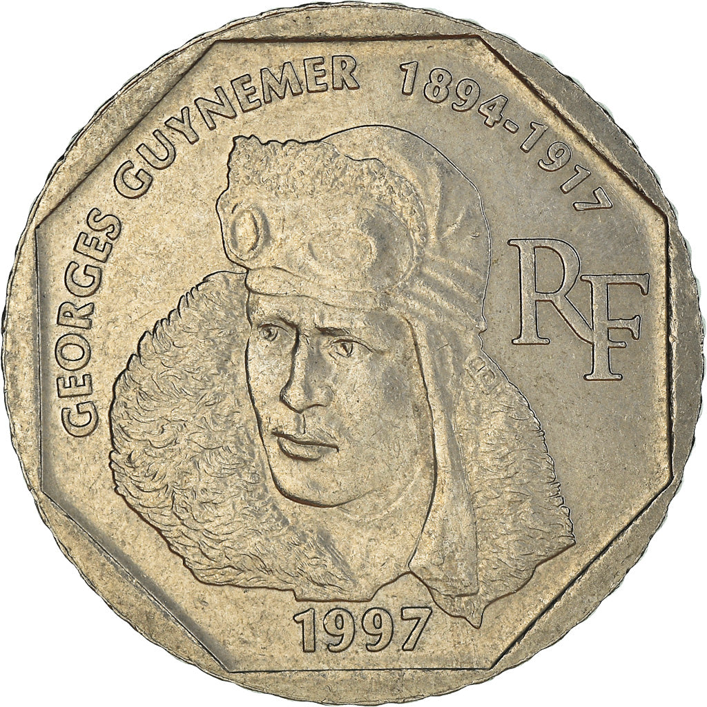 Moneta, Francia, Guynemer, 2 Francs, 1997, Paris, BB, Nichel, KM:1187
