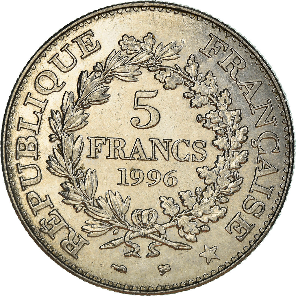 Coin, France, Hercule, 5 Francs, 1996, Paris, AU(55-58), Nickel, KM:1155