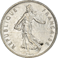 Moeda, França, Semeuse, 5 Francs, 1992, Paris, AU(55-58), Cobre-Níquel