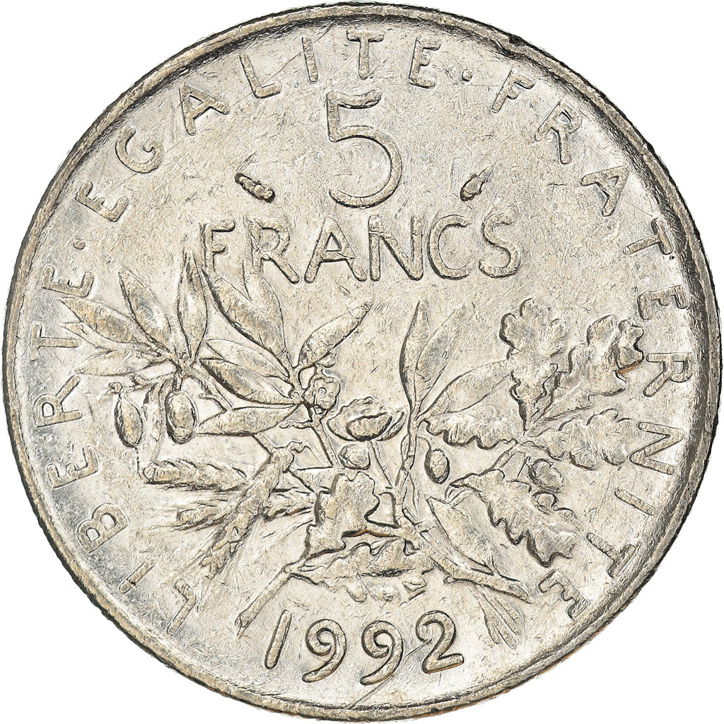 Monnaie, France, Semeuse, 5 Francs, 1992, Paris, SUP, Nickel Clad Copper-Nickel