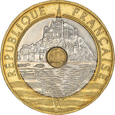Moneta, Francia, Mont Saint Michel, 20 Francs, 1995, Paris, BB, Tri-metallico