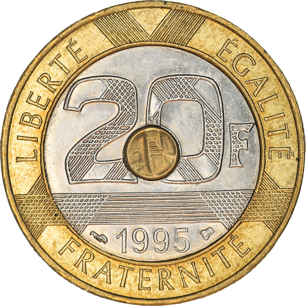 Moneta, Francia, Mont Saint Michel, 20 Francs, 1995, Paris, BB, Tri-metallico