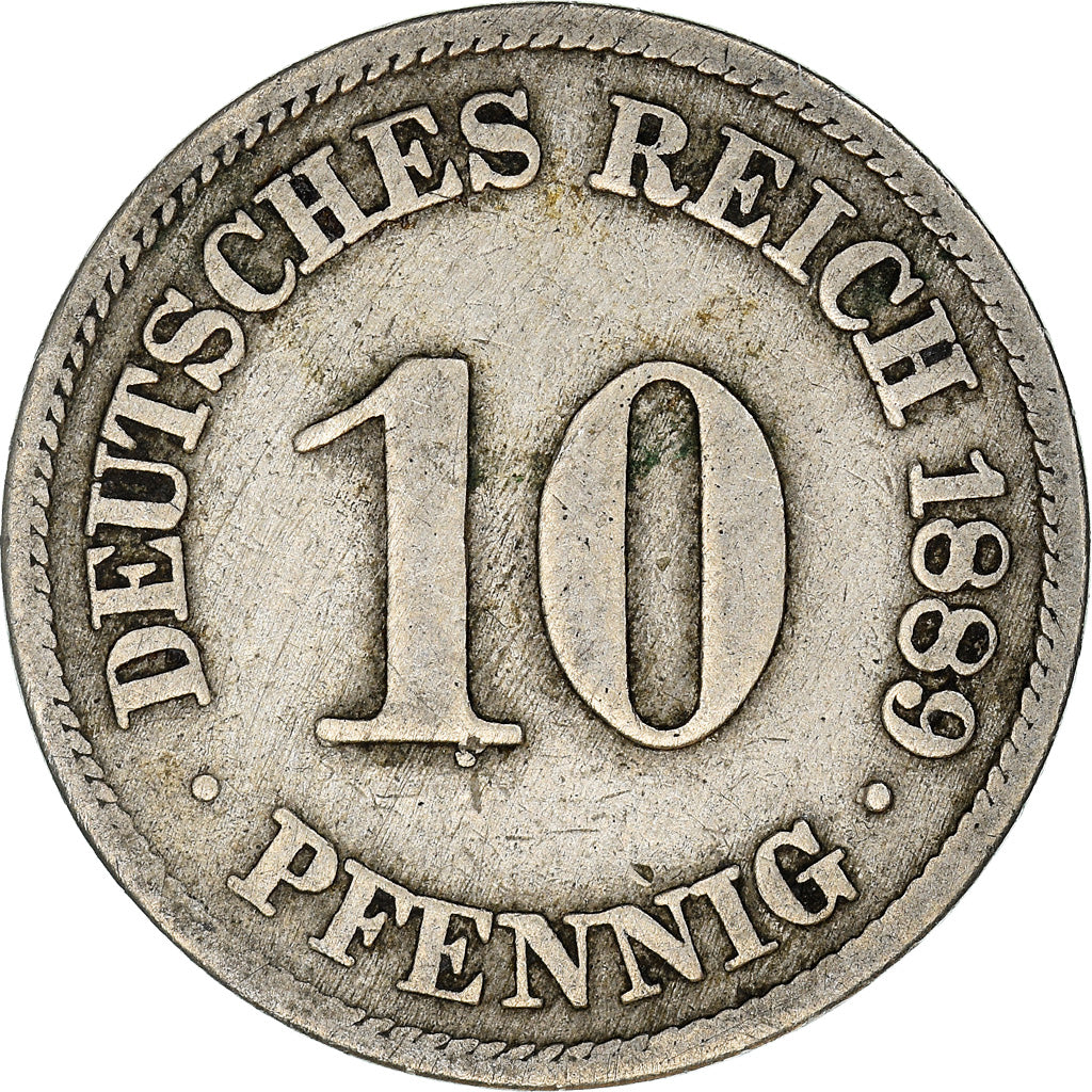 Coin, GERMANY - EMPIRE, Wilhelm I, 10 Pfennig, 1889, Berlin, EF(40-45)
