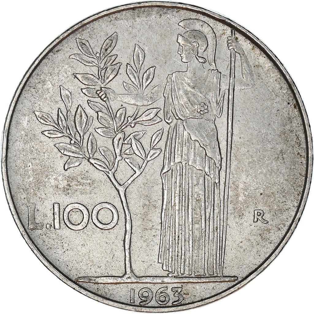 Moeda, Itália, 100 Lire, 1963, Rome, VF(30-35), Aço Inoxidável, KM:96.1
