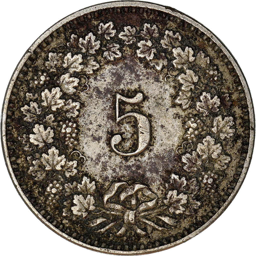Coin, Switzerland, 5 Rappen, 1893, Bern, VF(30-35), Copper-nickel, KM:26