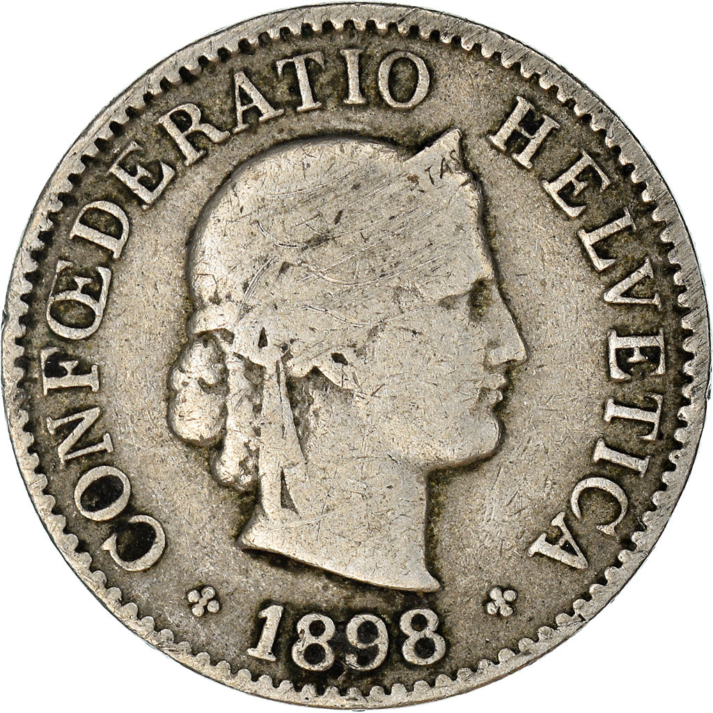 Coin, Switzerland, 5 Rappen, 1898, Bern, VF(20-25), Copper-nickel, KM:26