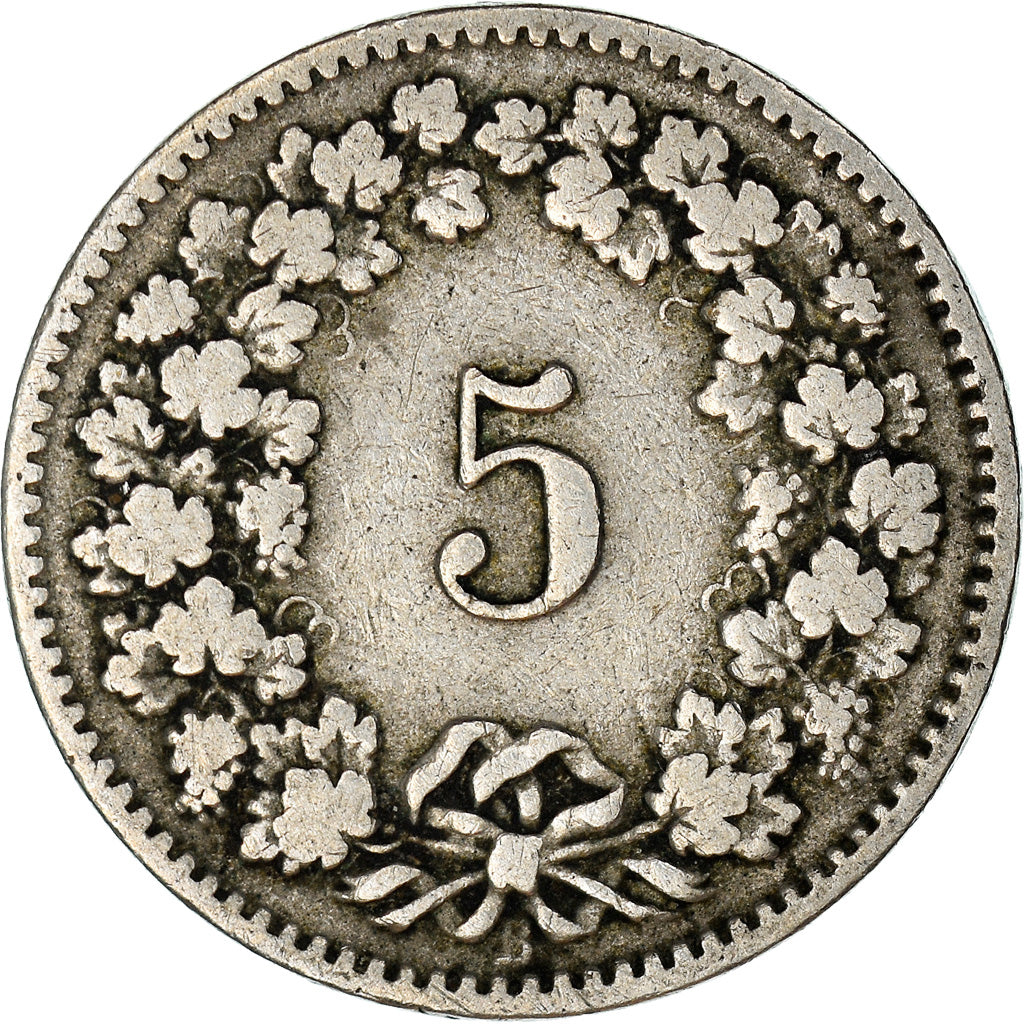 Coin, Switzerland, 5 Rappen, 1898, Bern, VF(20-25), Copper-nickel, KM:26
