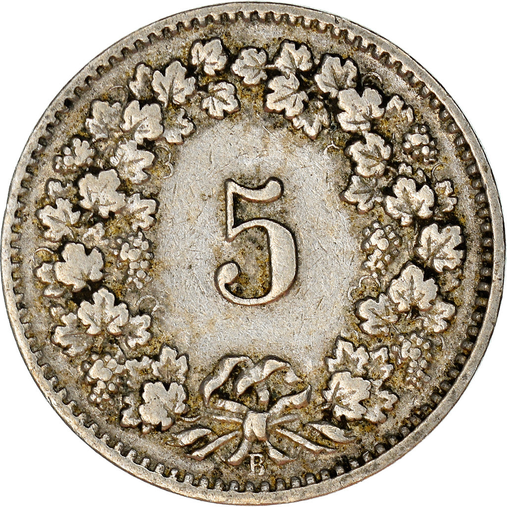 Coin, Switzerland, 5 Rappen, 1908, Bern, VF(30-35), Copper-nickel, KM:26