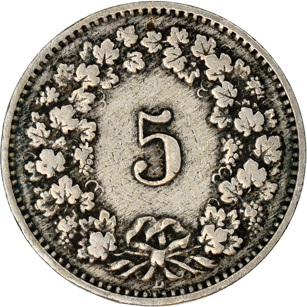 Moneda, Suiza, 5 Rappen, 1914, Bern, BC+, Cobre - níquel, KM:26