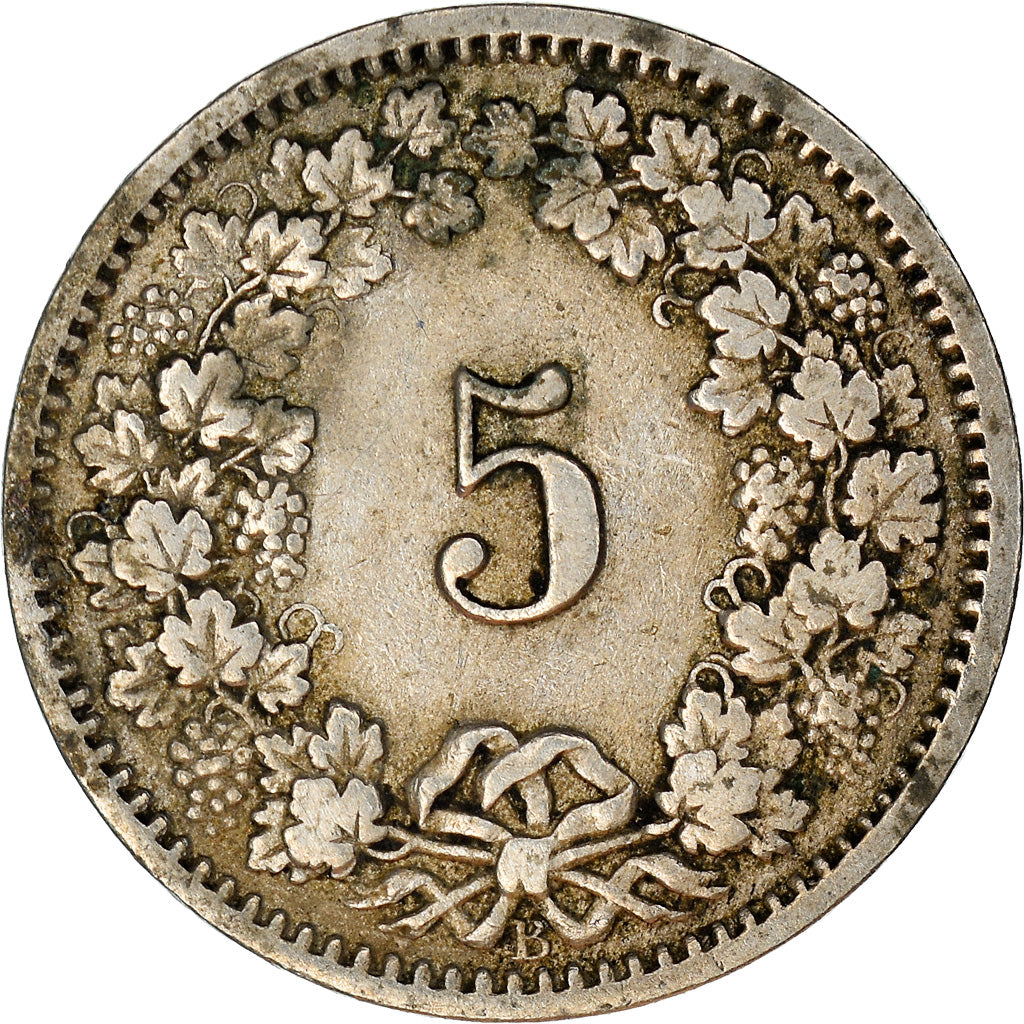 Münze, Schweiz, 5 Rappen, 1915, Bern, S, Kupfer-Nickel, KM:26