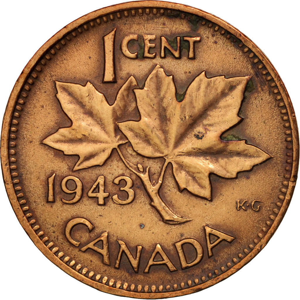 Canada, George VI, Cent, 1943, Royal Canadian Mint, Ottawa, EF(40-45), Bronze