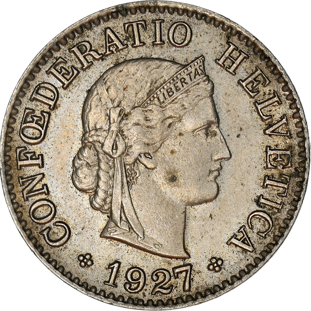 Moneda, Suiza, 5 Rappen, 1927, Bern, MBC, Cobre - níquel, KM:26