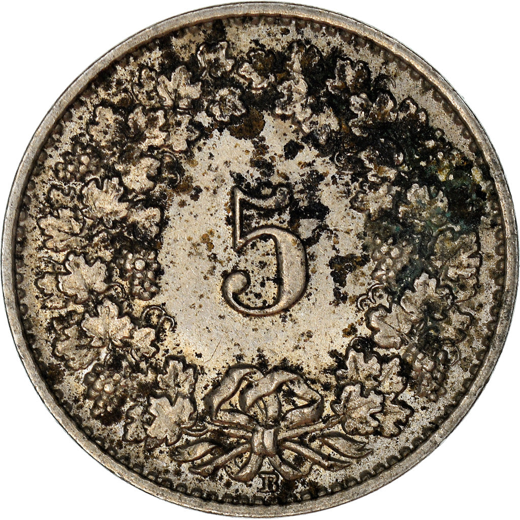 Moneda, Suiza, 5 Rappen, 1927, Bern, MBC, Cobre - níquel, KM:26