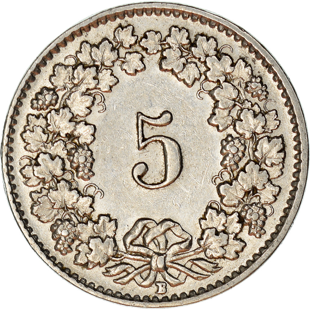 Moeda, Suíça, 5 Rappen, 1937, Bern, AU(50-53), Níquel, KM:26b
