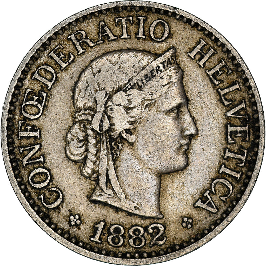 Coin, Switzerland, 10 Rappen, 1882, Bern, VF(30-35), Copper-nickel, KM:27