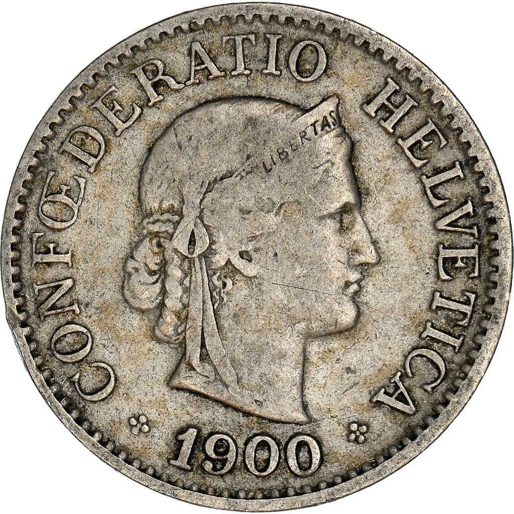 Coin, Switzerland, 10 Rappen, 1900, Bern, VF(30-35), Copper-nickel, KM:27