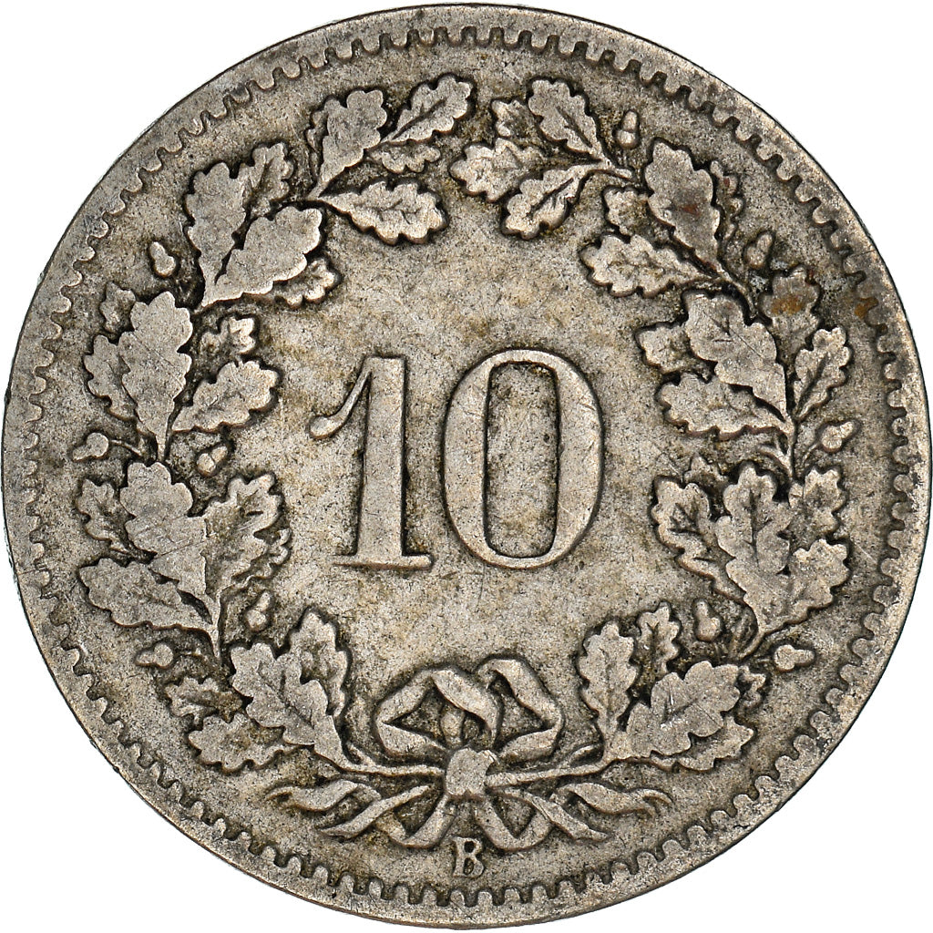 Coin, Switzerland, 10 Rappen, 1900, Bern, VF(30-35), Copper-nickel, KM:27