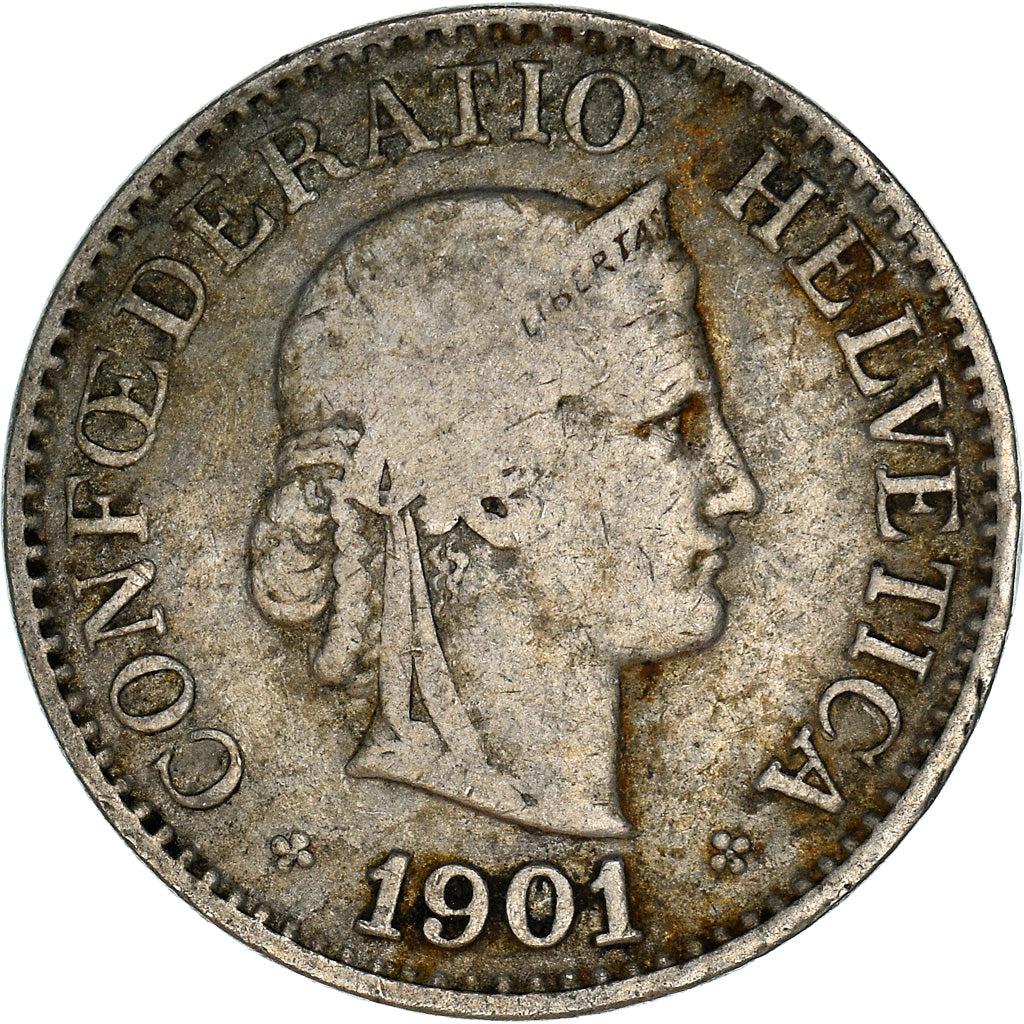 Moneda, Suiza, 10 Rappen, 1901, Bern, BC+, Cobre - níquel, KM:27