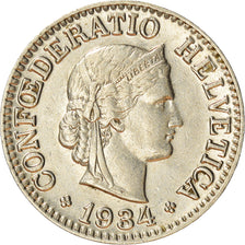 Coin, Switzerland, 10 Rappen, 1934, Bern, AU(55-58), Nickel, KM:27b