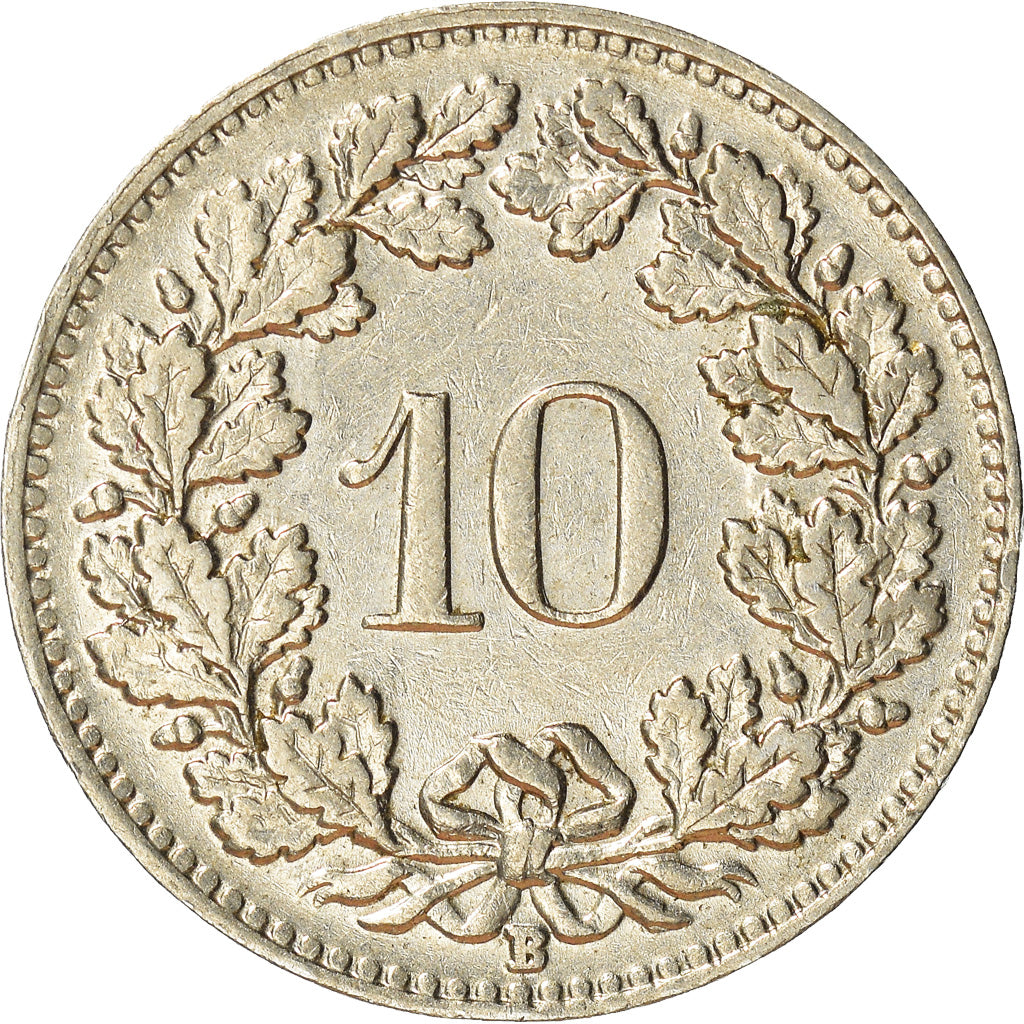 Coin, Switzerland, 10 Rappen, 1934, Bern, AU(55-58), Nickel, KM:27b