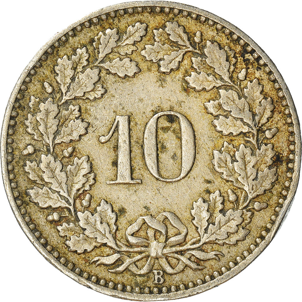 Moeda, Suíça, 10 Rappen, 1881, Bern, VF(30-35), Cobre-níquel, KM:27
