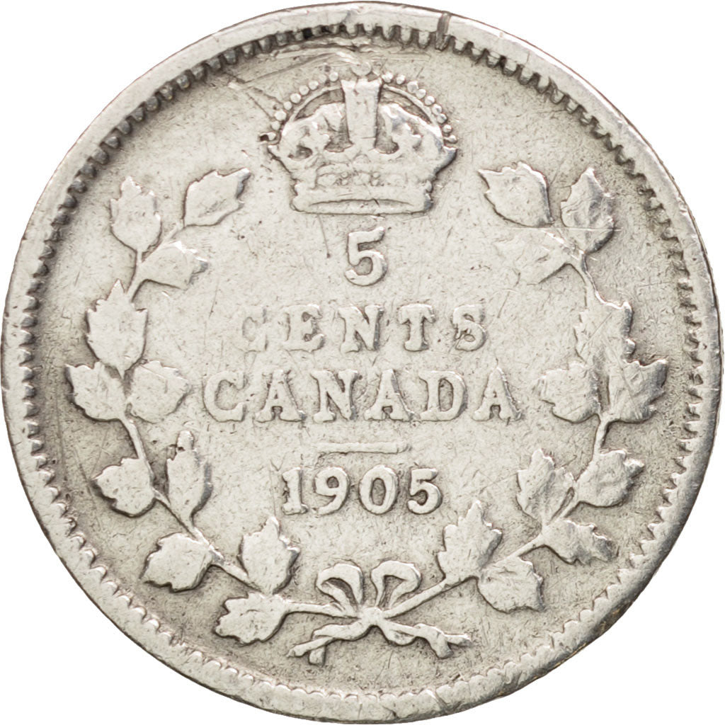 Canada, Edward VII, 5 Cents, 1905, Royal Canadian Mint, Ottawa, F(12-15), KM:13