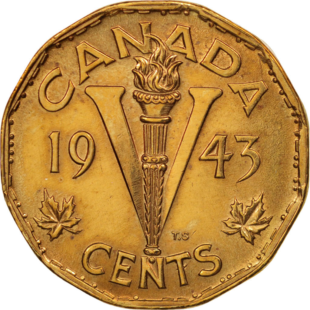 Canada, George VI, 5 Cents, 1943, Royal Canadian Mint, Ottawa, SUP, Tombac,KM:40