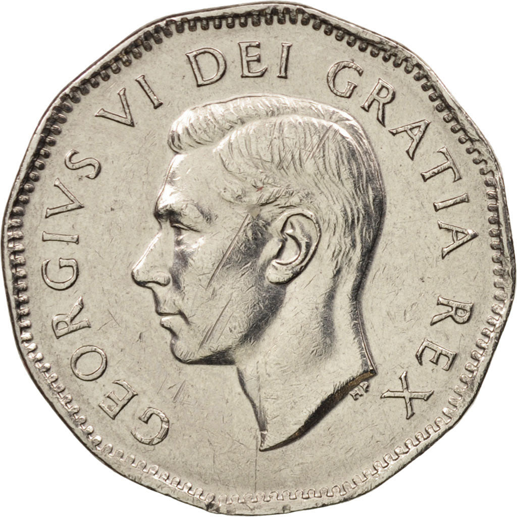 Canada, George VI, 5 Cents, 1951, Royal Canadian Mint, Ottawa, EF(40-45), KM:48