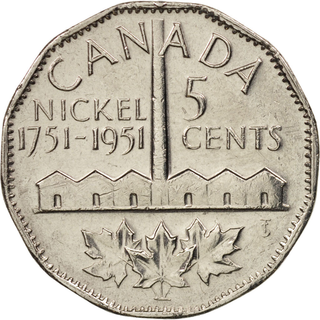 Canada, George VI, 5 Cents, 1951, Royal Canadian Mint, Ottawa, EF(40-45), KM:48
