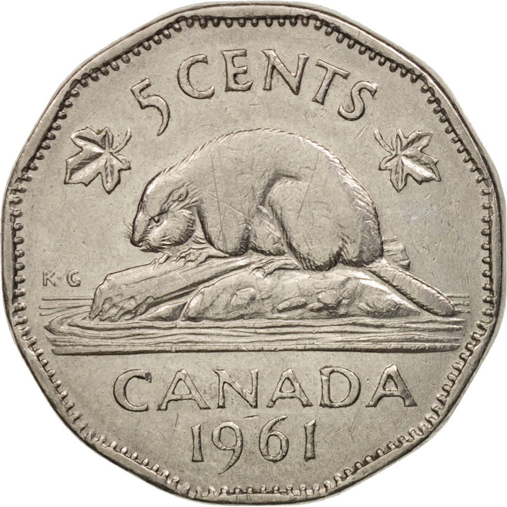 Canada, Elizabeth II, 5 Cents, 1961, Royal Canadian Mint, Ottawa, TTB, Nickel