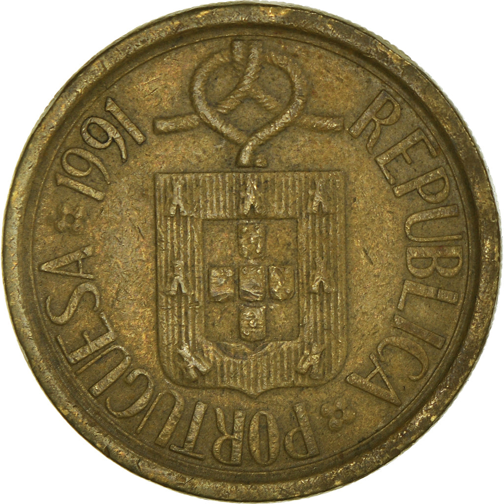 Coin, Portugal, 10 Escudos, 1991, VF(30-35), Nickel-brass, KM:633