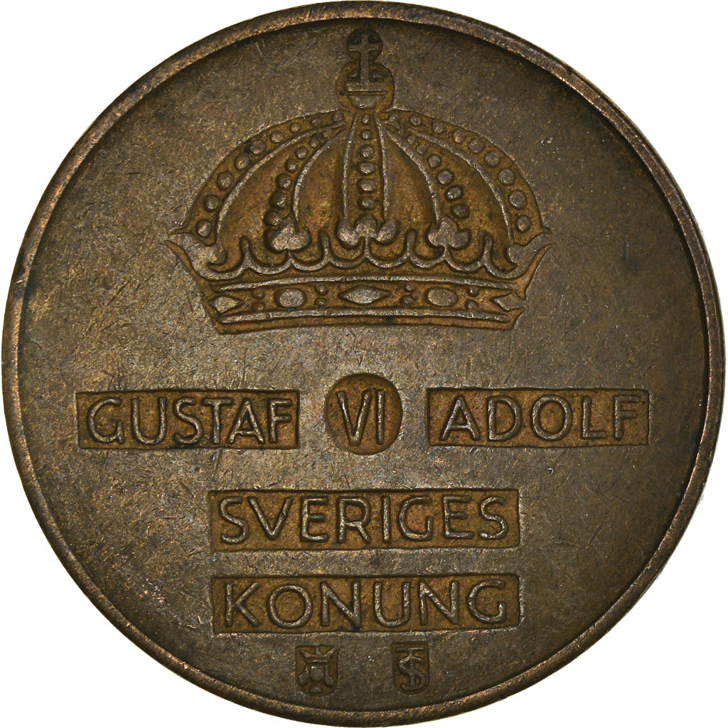 Coin, Sweden, Gustaf VI, 5 Öre, 1960, VF(30-35), Bronze, KM:822