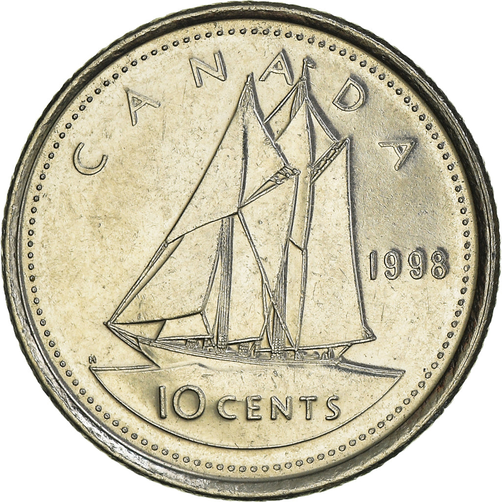 Moneda, Canadá, Elizabeth II, 10 Cents, 1998, Royal Canadian Mint, Ottawa, EBC