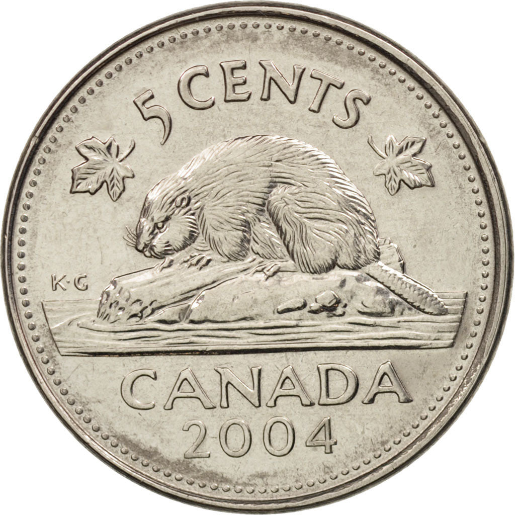 Canada, Elizabeth II, 5 Cents, 2004, Royal Canadian Mint, AU(55-58)
