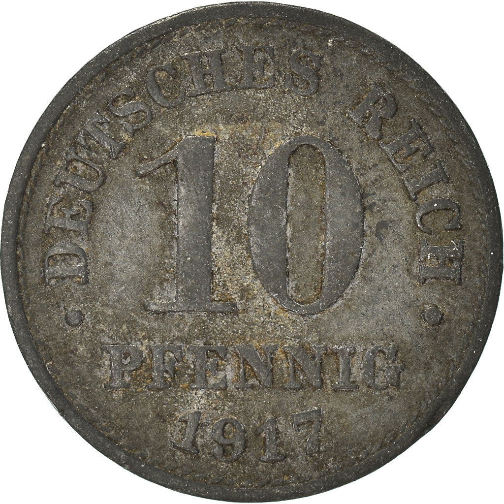 Monnaie, Empire allemand, 10 Pfennig, 1917