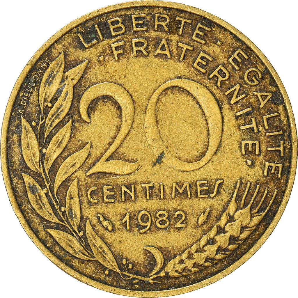 Moeda, França, 20 Centimes, 1982
