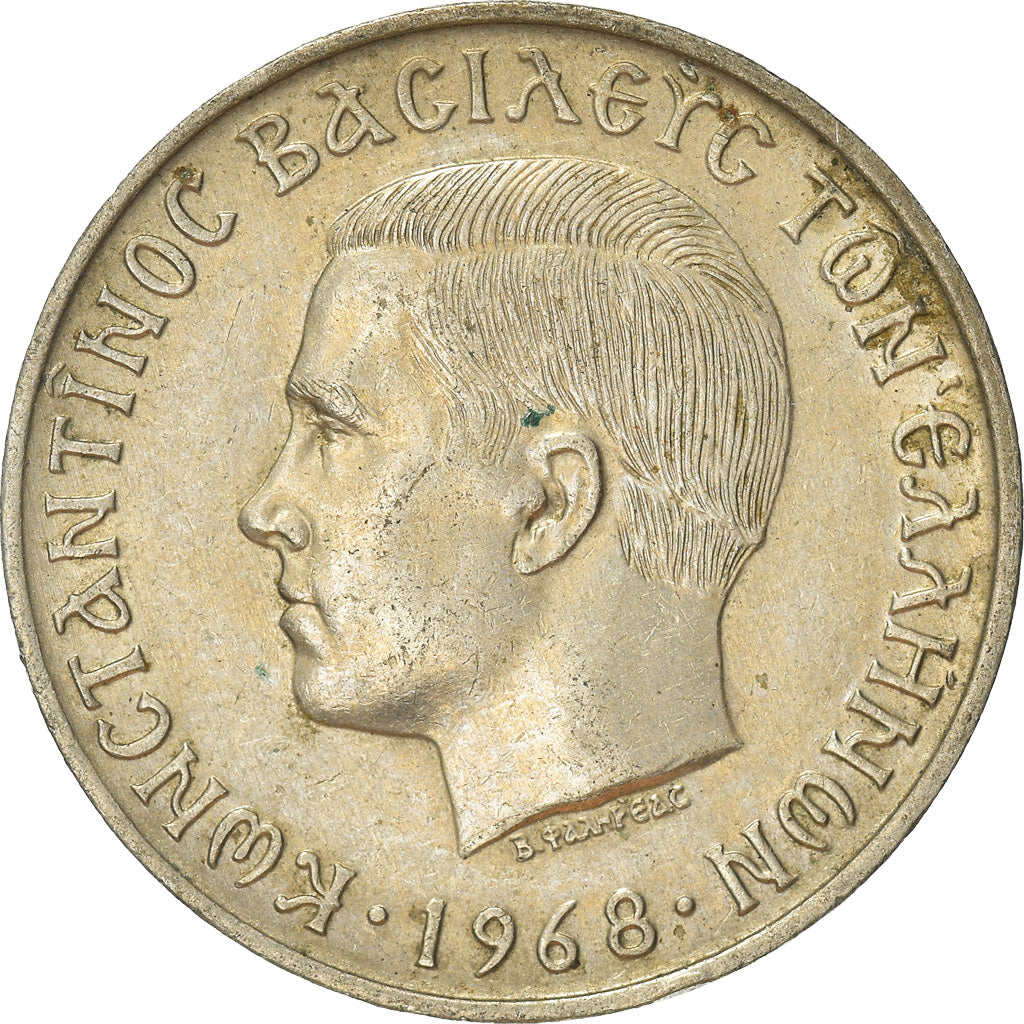 Münze, Griechenland, 10 Drachmai, 1968