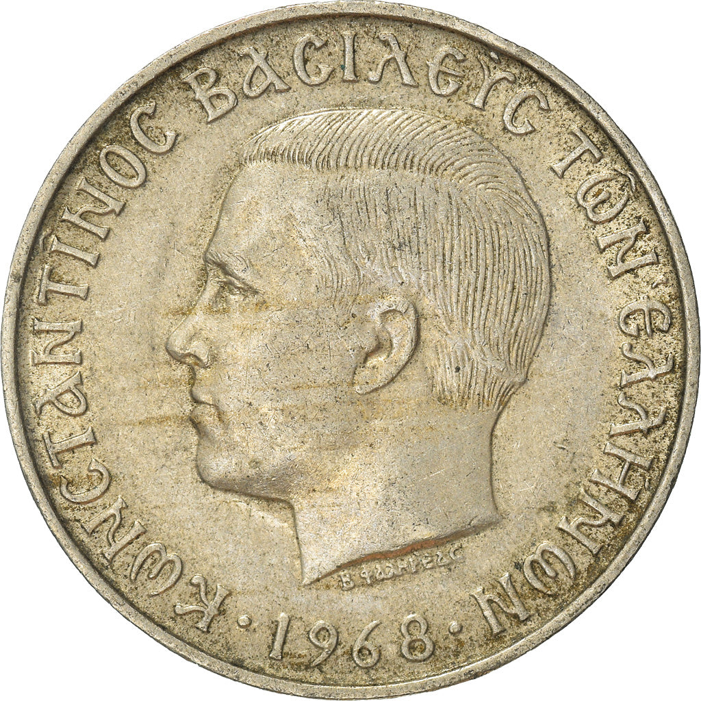Munten, Griekenland, 10 Drachmai, 1968