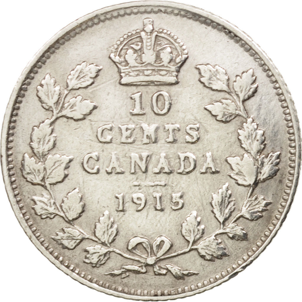Canada, George V, 10 Cents, 1915, Royal Canadian Mint, Ottawa, VF(30-35)