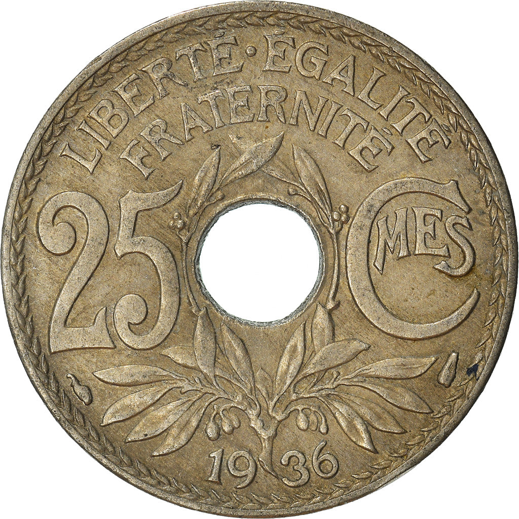 Monnaie, France, 25 Centimes, 1936