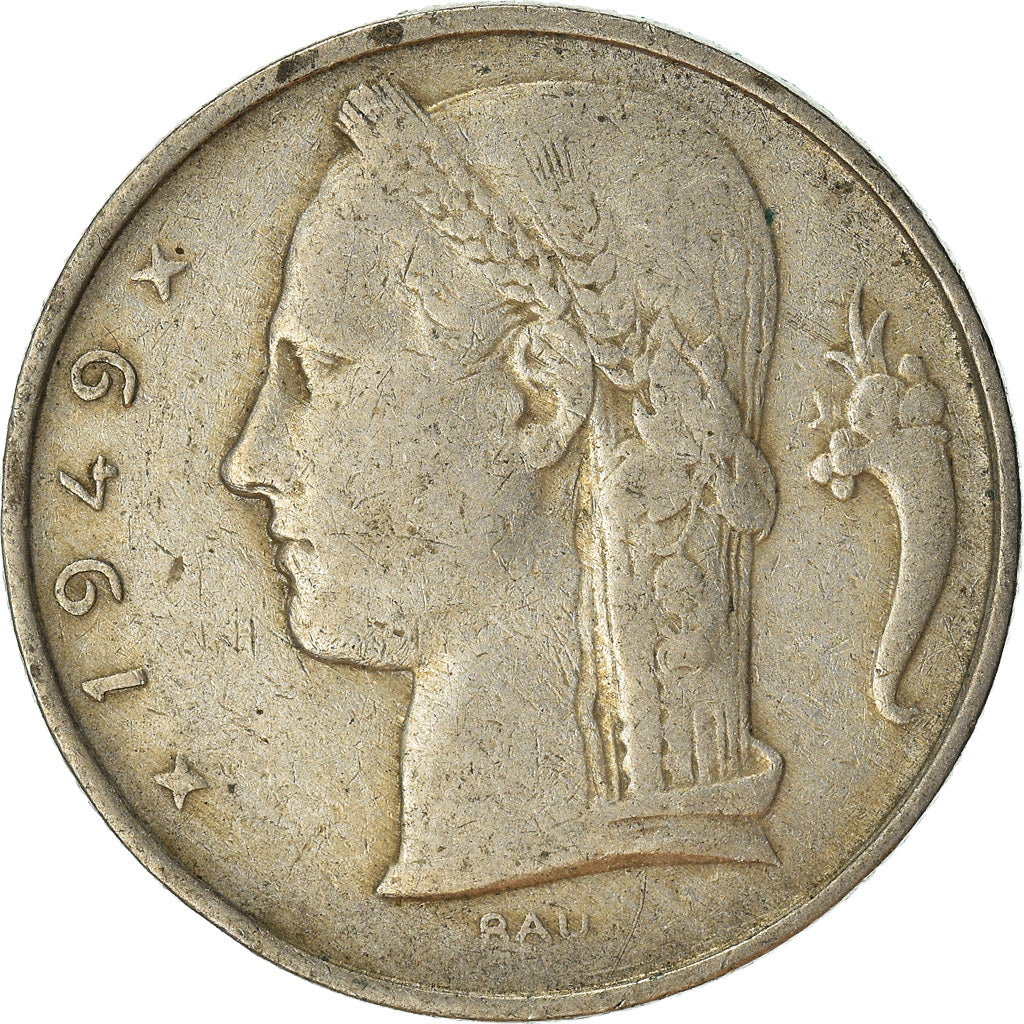 Moneda, Bélgica, 5 Francs, 5 Frank, 1949